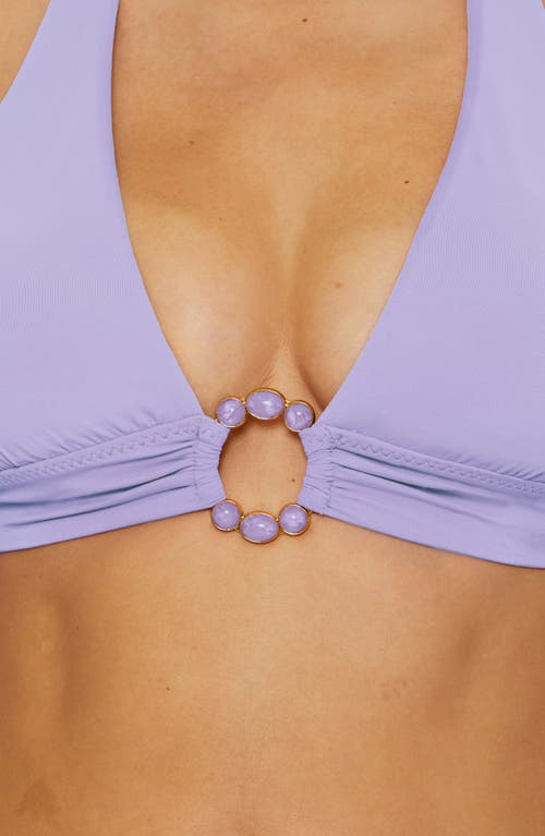 BECCA BECCA MARBLE CANYON RING HALTER BIKINI TOP 