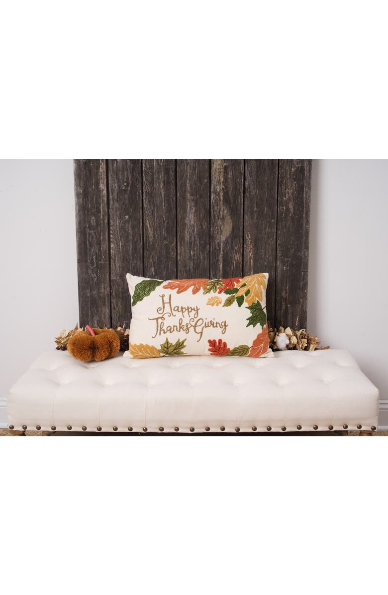 C&F Home Happy Thanksgiving Leaves Pillow, Alternate, color, Brown