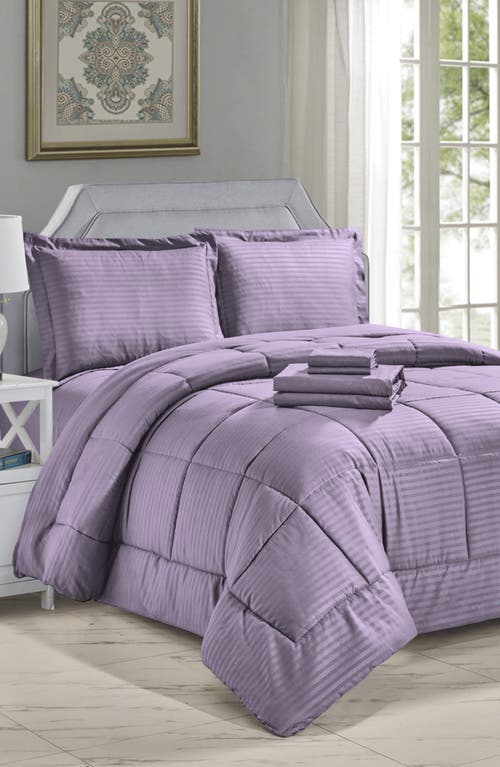 Luxury Home Embossed Stripe Microfiber 8-piece Comforter Set