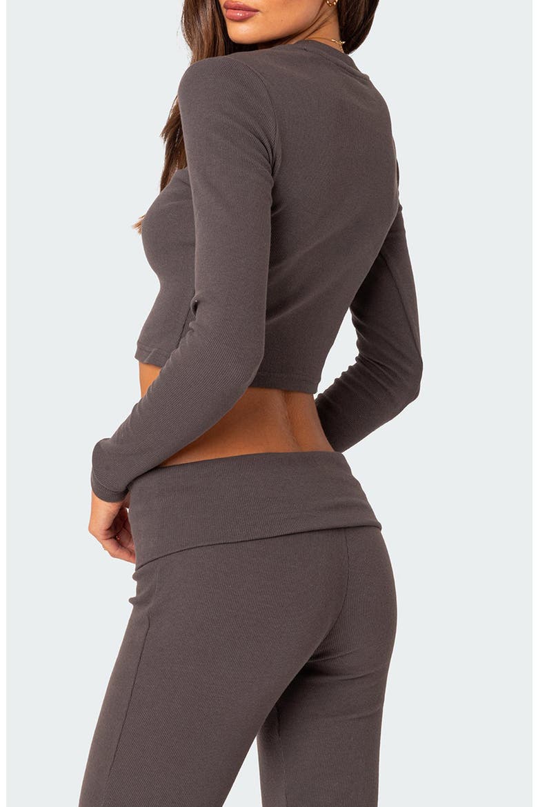 Coffee Break Rib Crop Top, Alternate, color, DARK-GRAY