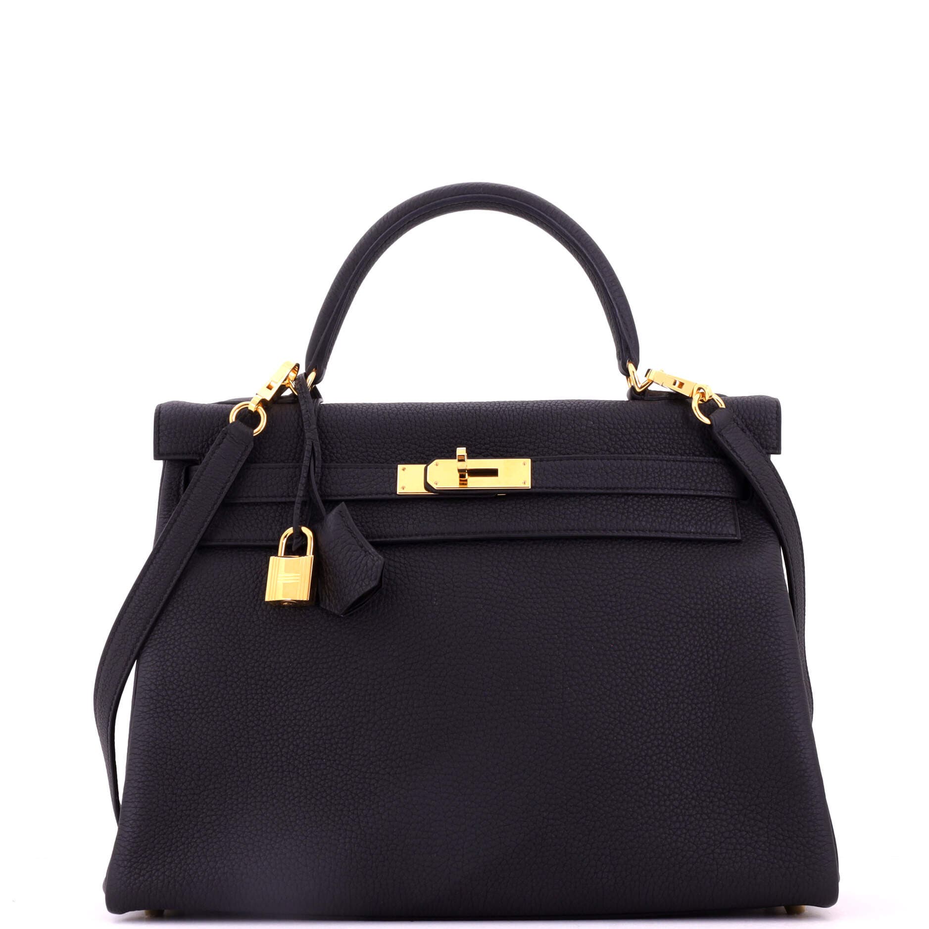 Kelly Handbag Black Togo with Gold Hardware 32, Main, color, Black