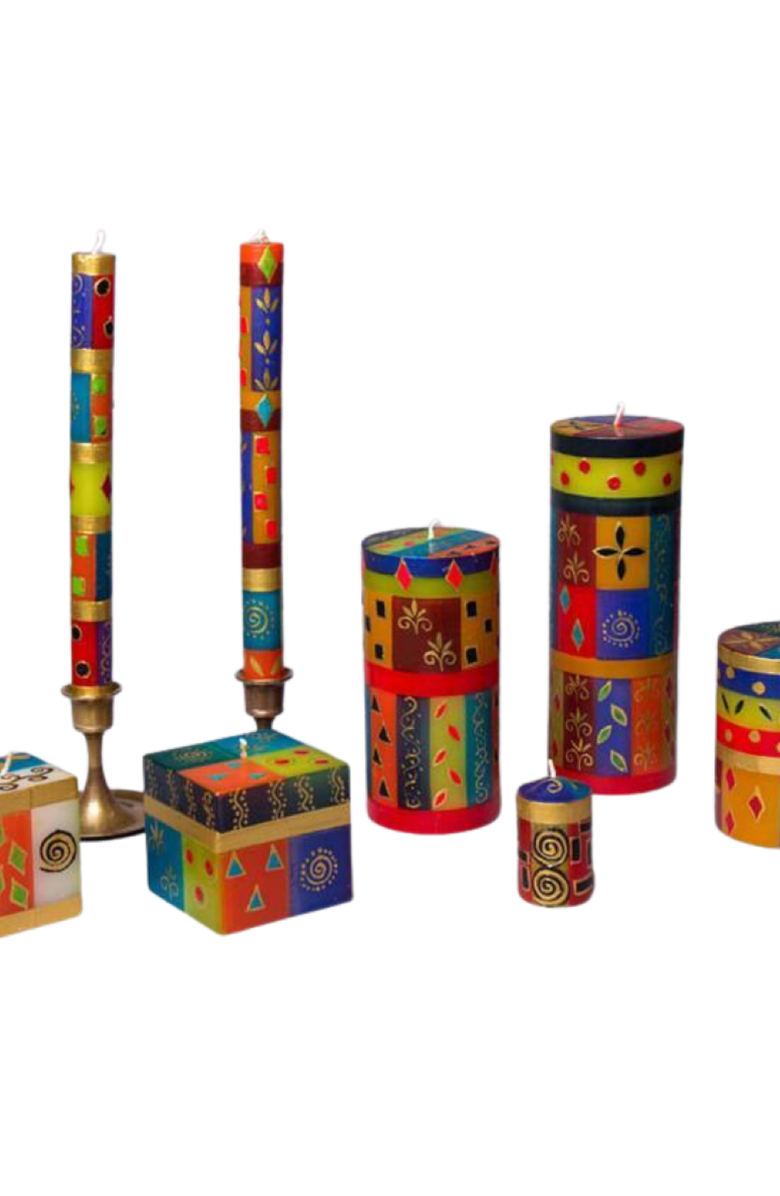 Thumbprint Artifacts African Mineral Painted Candles - Set of 6, Alternate, color, African Mineral - 2"