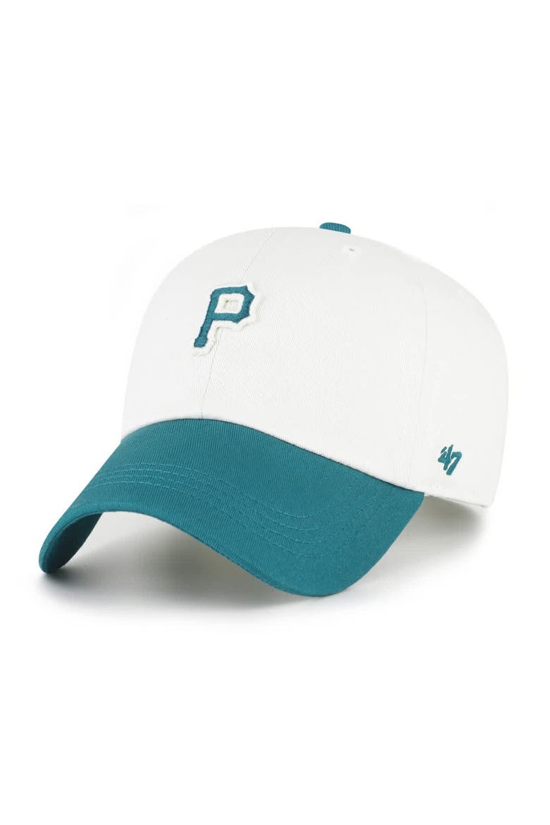 Men's '47 White/Teal Pittsburgh Pirates Contemporary Tonal Clean Up Adjustable Hat, Main, color, White