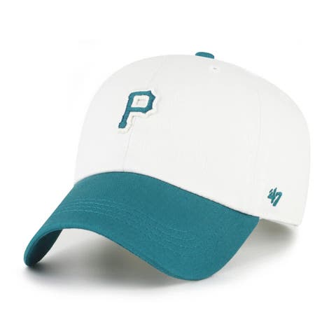 Men's '47 White/Teal Pittsburgh Pirates Contemporary Tonal Clean Up Adjustable Hat