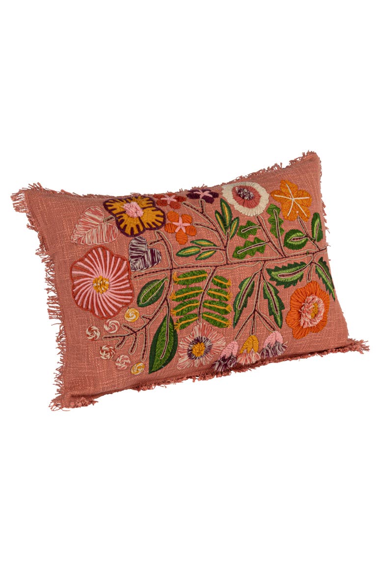 Floral Whisper Lumbar Pillow, Multicolor, Main, color, Pink