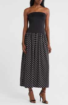 Loveappella Strapless Mixed Media Maxi Dress