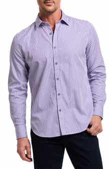 Greenwich Stripe Stretch Button-Up Shirt