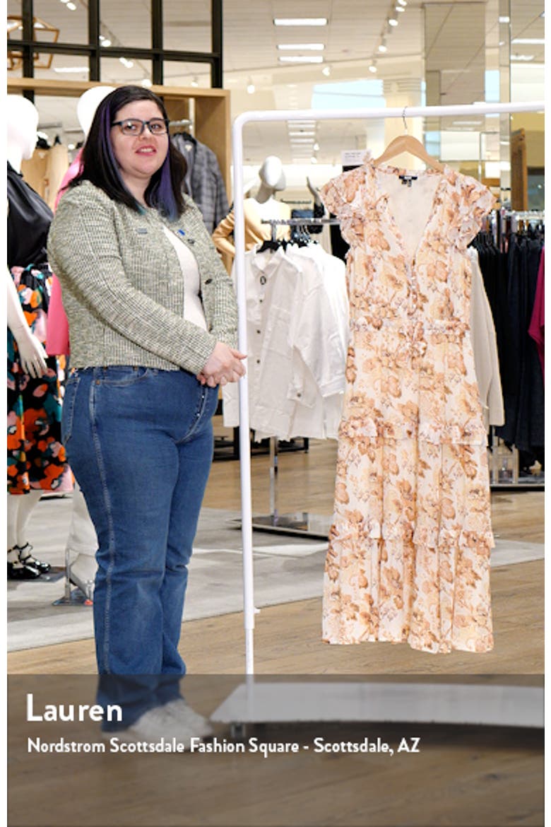 Rozlyn Floral Tiered Silk Midi Dress video