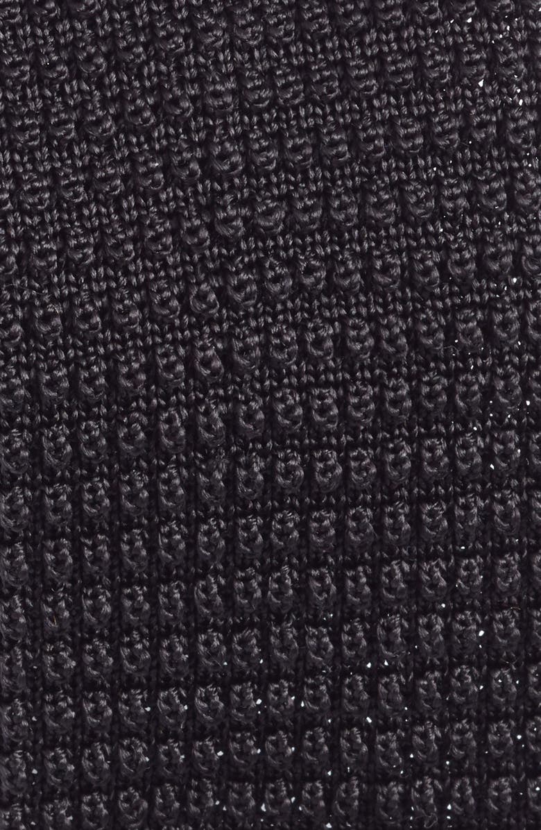 Jack Victor Hudson Silk Knit Tie, Alternate, color, Black