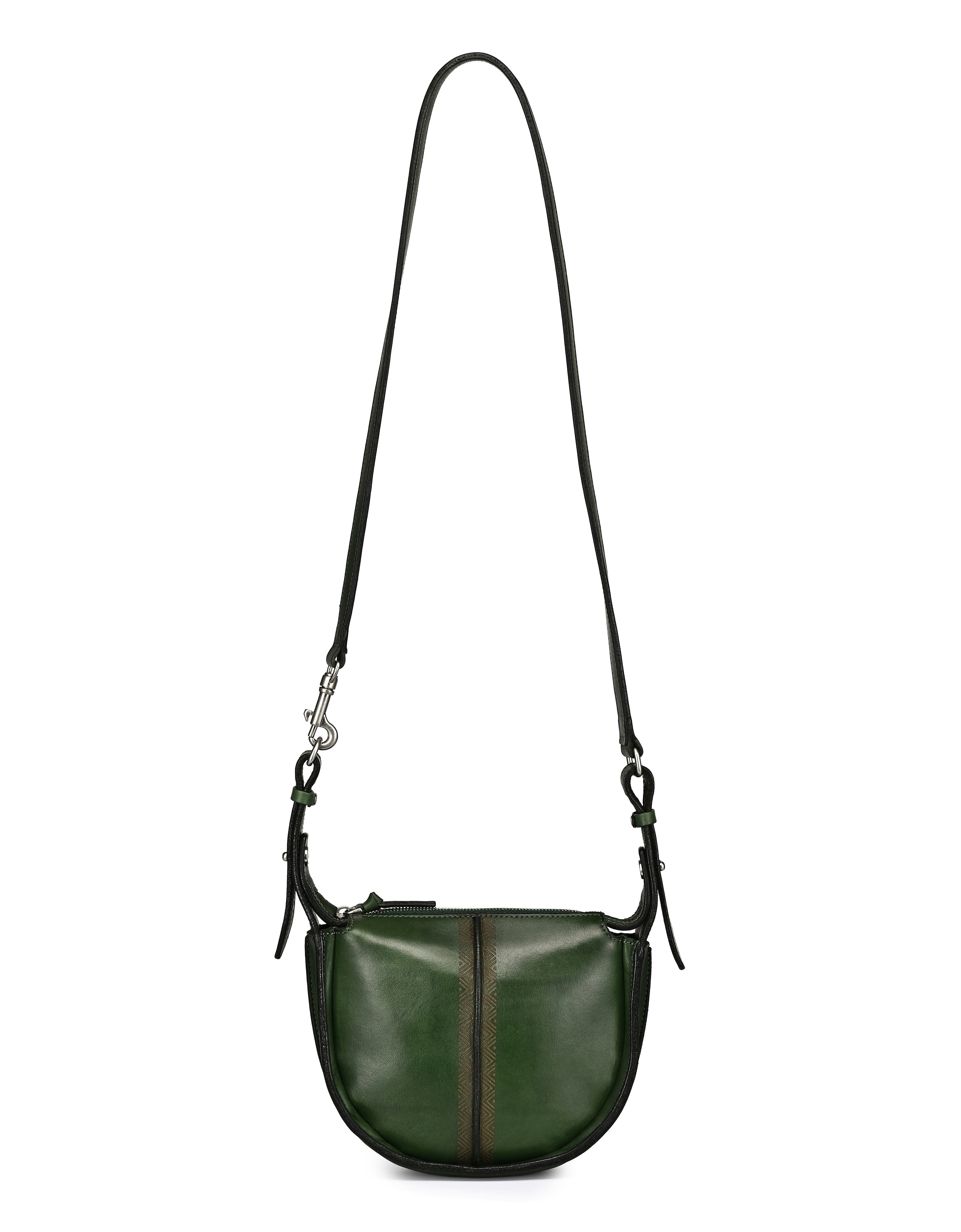 Dahlia Genuine Leather Compact Structured Crossbody, Alternate, color, Green
