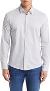 Stone Rose Hourglass Geo Dry Touch® Performance Jersey Button-Up Shirt