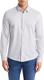 Stone Rose Hourglass Geo Dry Touch® Performance Jersey Button-Up Shirt