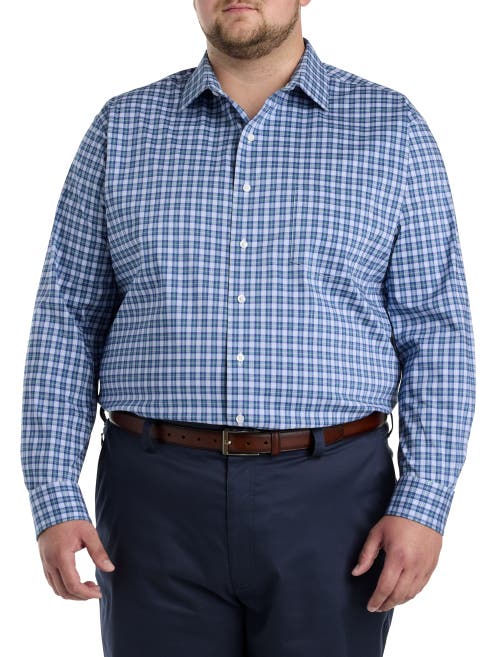 Synrgy By Dxl Plaid Dress Shirt In Blue
