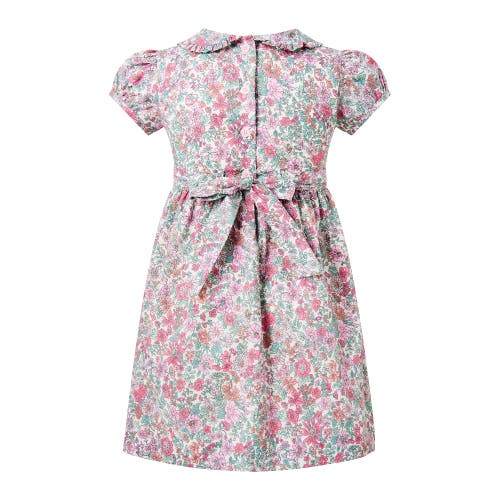 Shop Rachel Riley Leafy Floral Frill Dress In Pink
