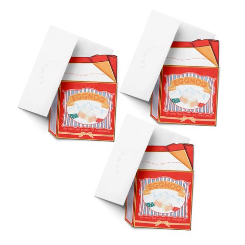 Eggnog Winter/Holiday/Christmas Greeting Card Pack Sets (3 ct)