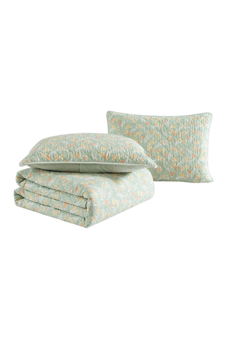 Pineapple Bloom 3-Piece Quilt Set, Main, color, SPRING GREEN