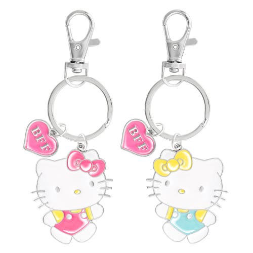 Hello Kitty Bff Keychain,  And Mimmy White, Set Of 2 In Metallic