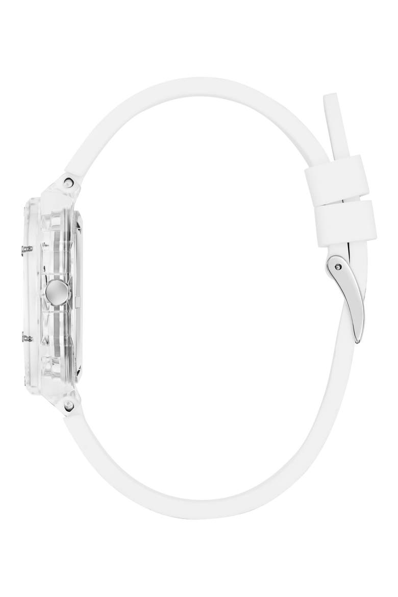 Worn with Pride Rainbow Clear Silicone Strap Watch, 34mm, Alternate, color, MULTI