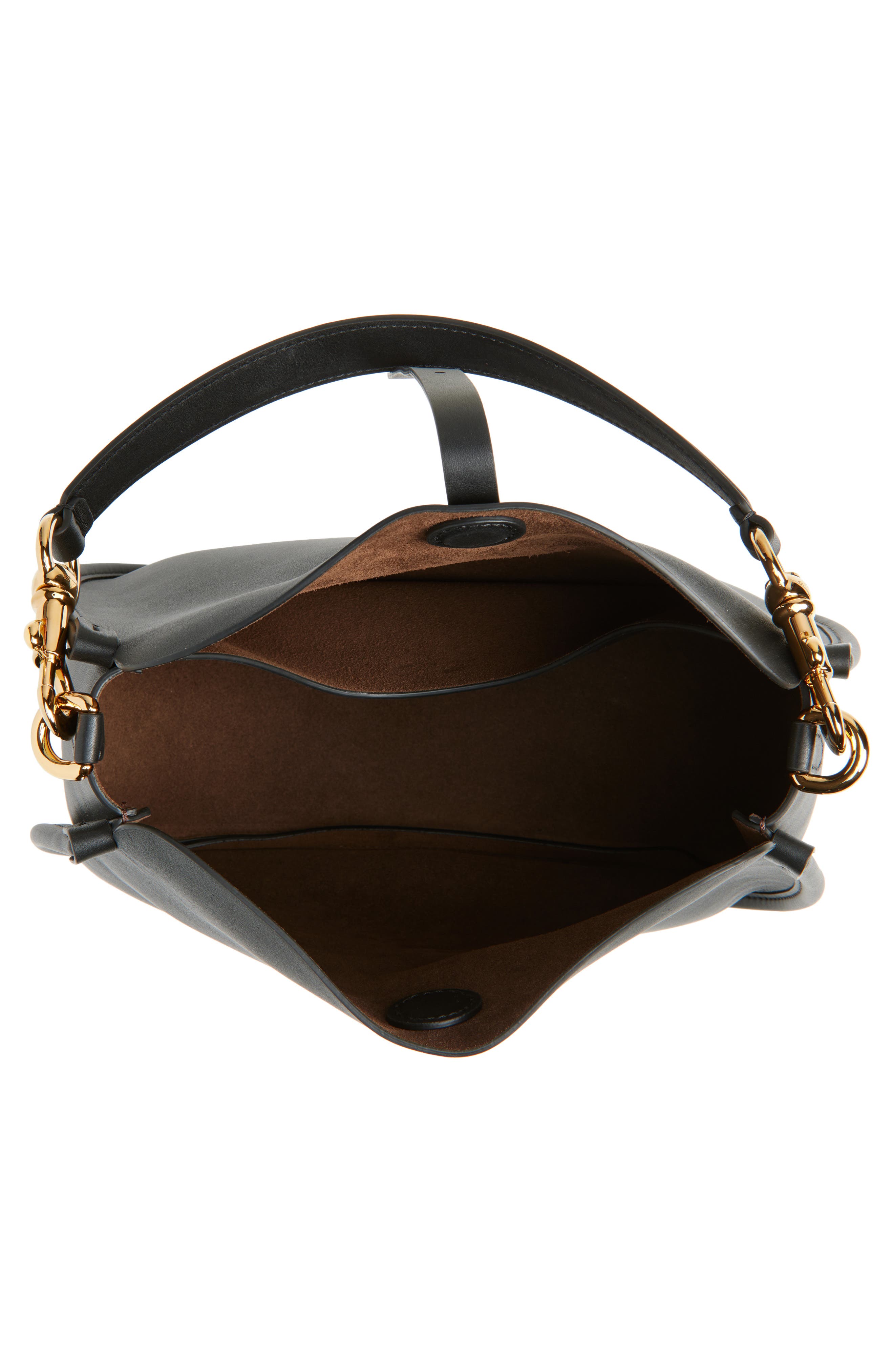 Etro Leather Hobo Bag, Alternate, color, N0000 Black