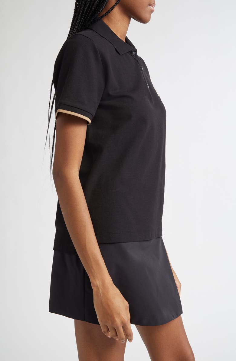 Moncler Cotton Piqué Polo, Alternate, color, Black