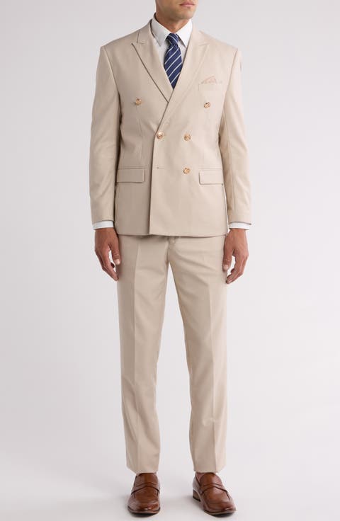 Slim Fit Solid Double Breasted Suit (Regular & Big)