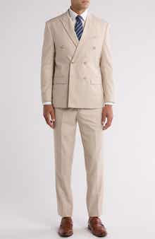 Gino Vitale Slim Fit Solid Double Breasted Suit