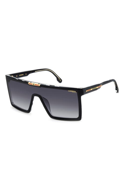 Carrera Eyewear 99mm Oversize Gradient Shield Sunglasses In Black Crystal/dark Grey