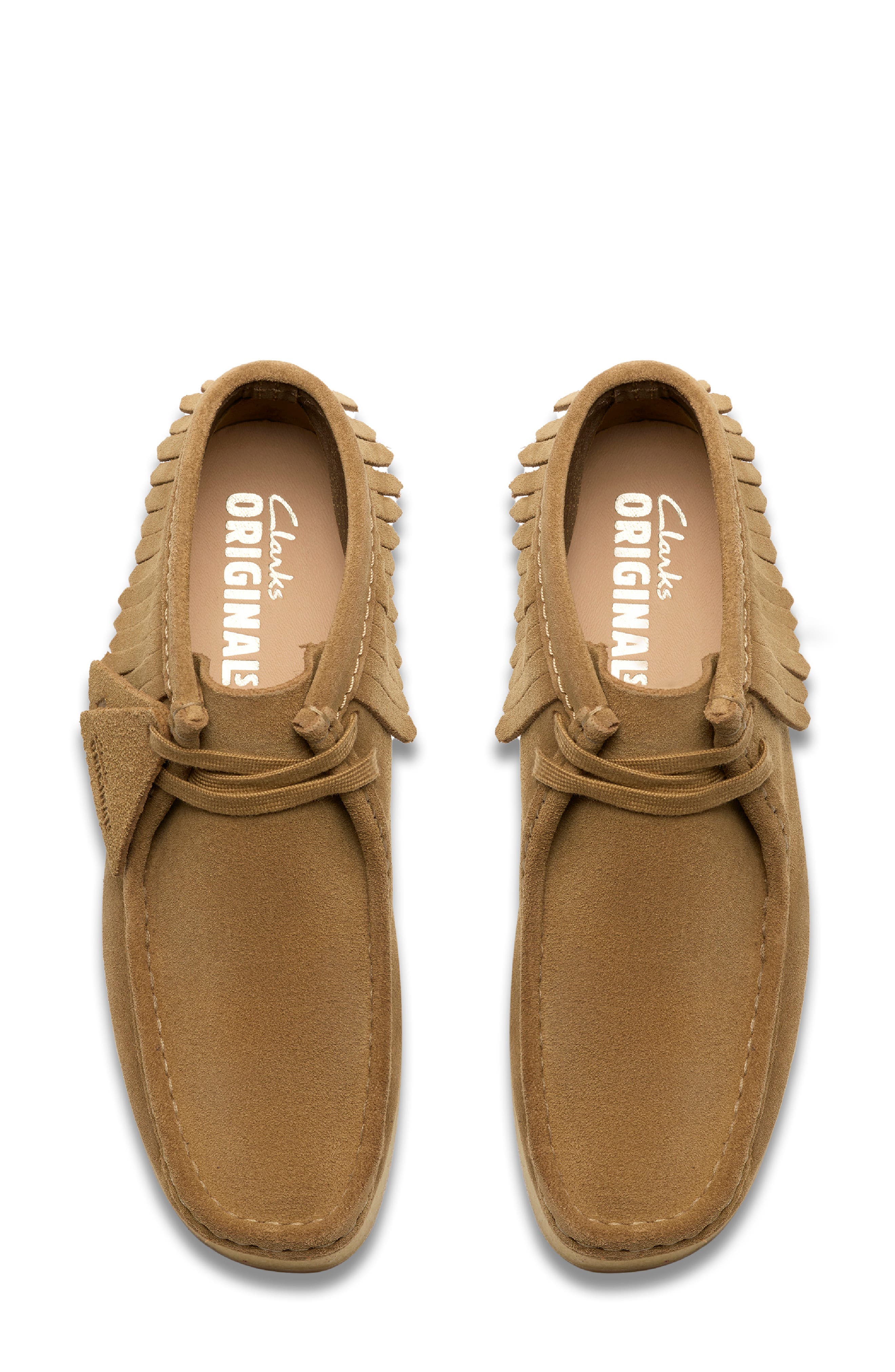 Clarks<sup>®</sup> Originals Fringe Wallabee Chukka, Alternate, color, Light Tan Suede