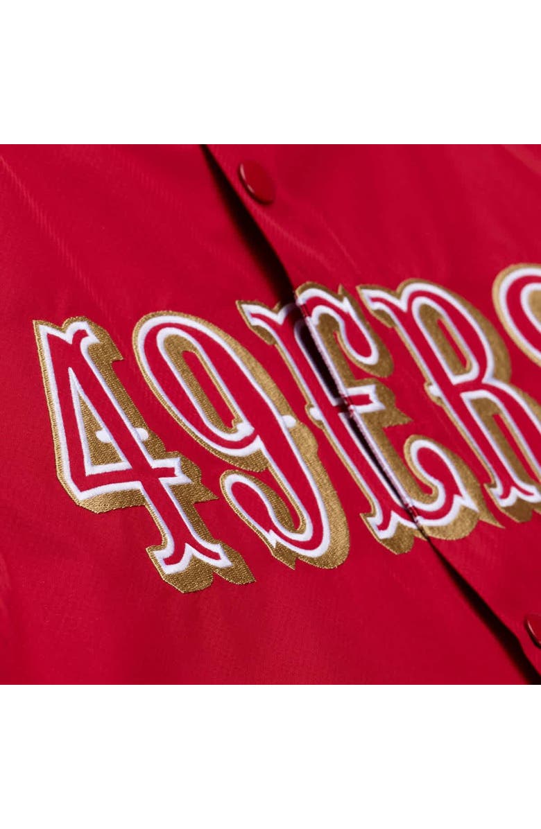 Mitchell & Ness Men's Mitchell & Ness Scarlet San Francisco 49ers Coaches Full-Snap Hooded Windbreaker Jacket, Alternate, color, Scarlet