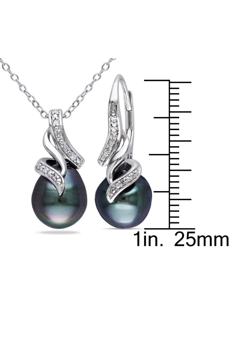 Pearl & Diamond 2-Piece Necklace & Earring Set, Alternate, color, Tahitian Pearl