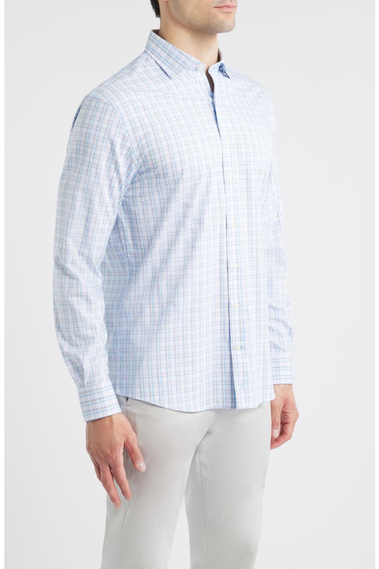 Salvadore Plaid Everyday Performance Button-Up Shirt, Alternate, color, WHITE