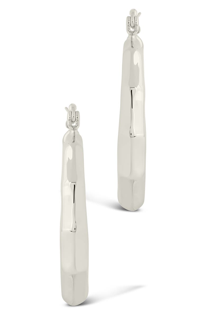 Sterling Forever Zia Door Knocker Hoop Earrings, Alternate, color, Silver