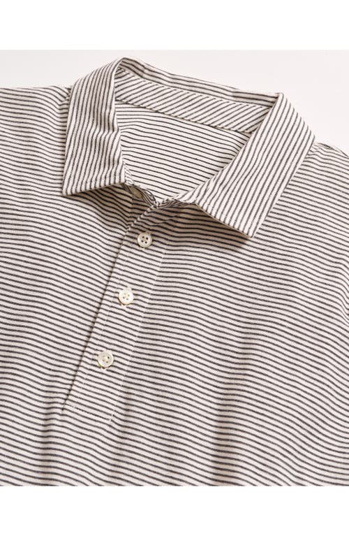 Billy Reid Pensacolo Stripe Polo In Tinted White/black