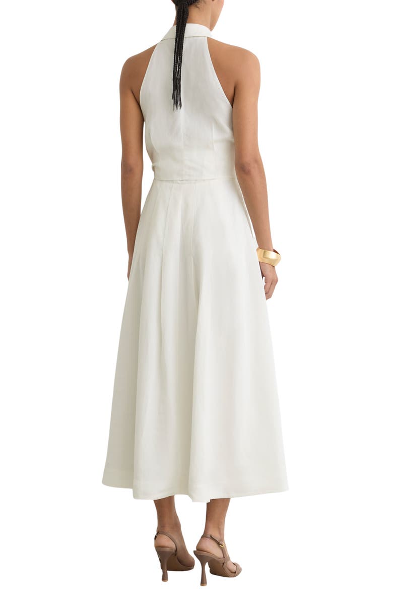 Reiss Tor Tie Waist Sleeveless Maxi Dress, Alternate, color, Ivory