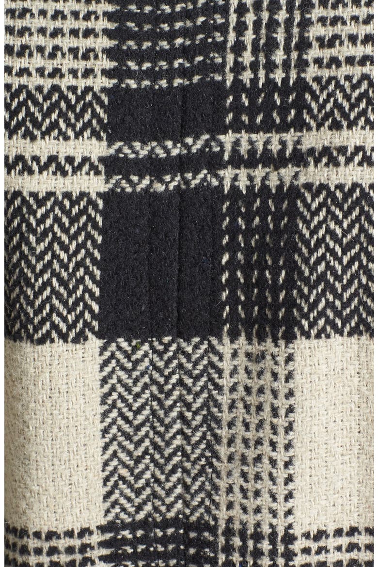Plaid Double Breasted Peacoat, Alternate, color, BEIGE PLAID