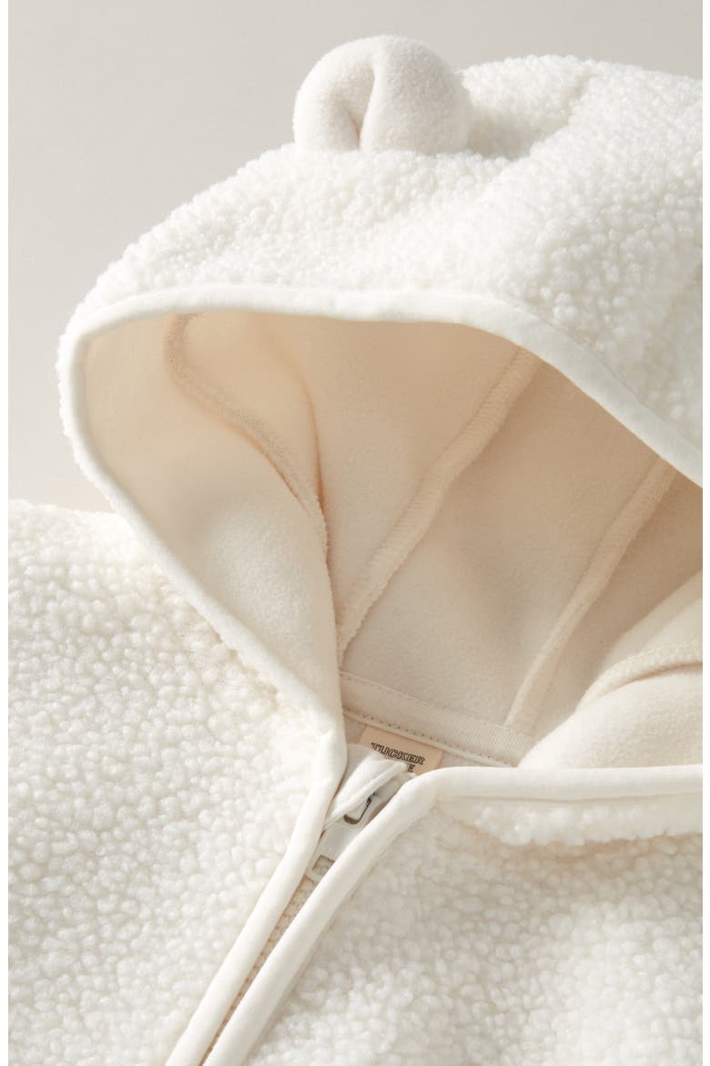 Cozy Hooded Zip Jacket, Alternate, color, IVORY EGRET