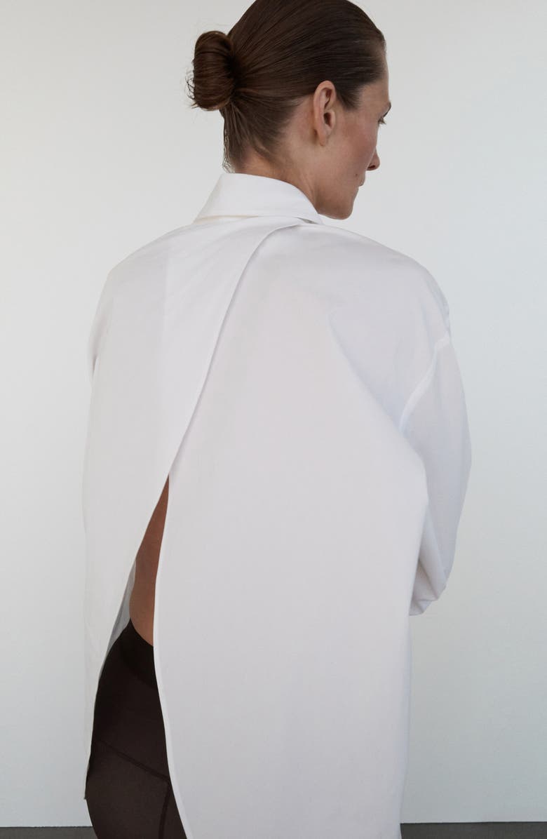 MANGO Selection Split Back Cotton Poplin Button-Up Shirt, Alternate, color, 