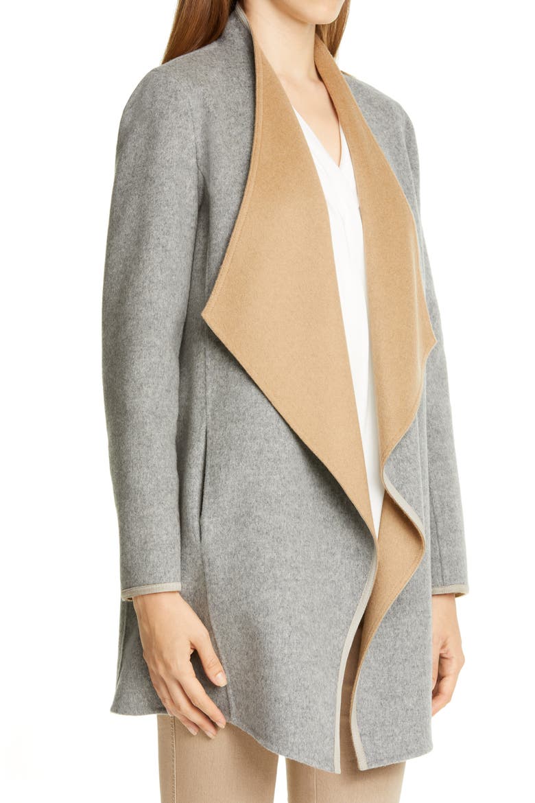 Valasca Reversible Wool & Cashmere Jacket, Alternate, color, NICKEL MELANGE/ CAMEL