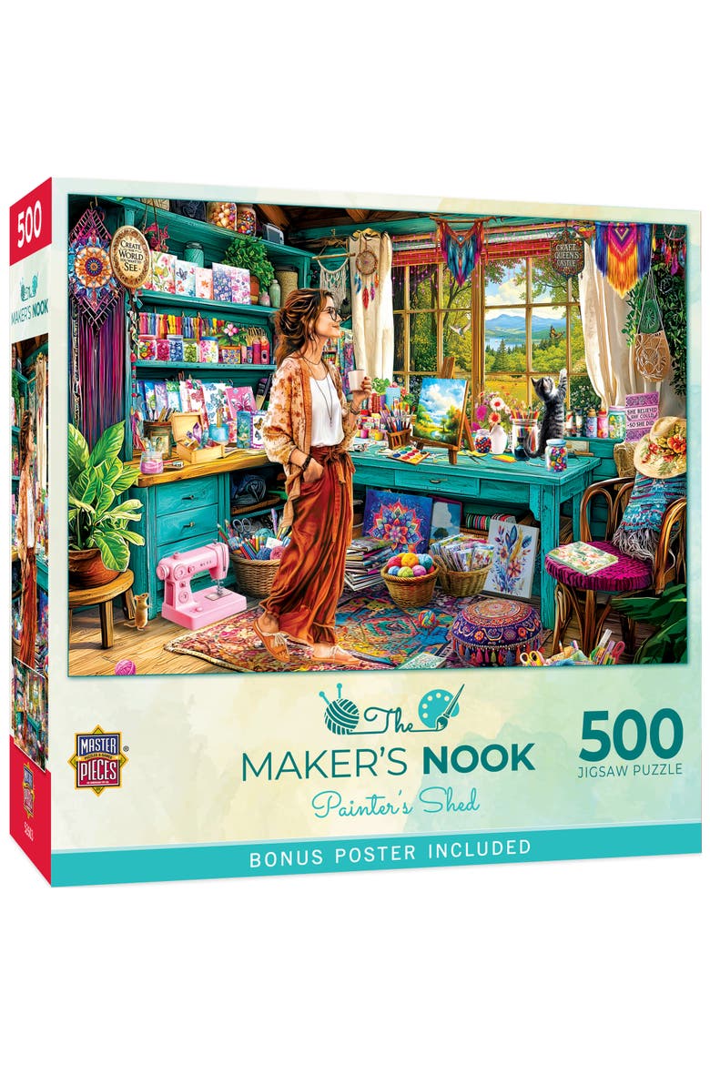 Painter's Shed 500 Piece Jigsaw Puzzle, Main, color, Multicolor