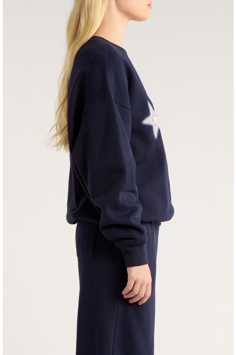 3 Stars Cotton Blend Sweatshirt, Alternate, color, NAVY