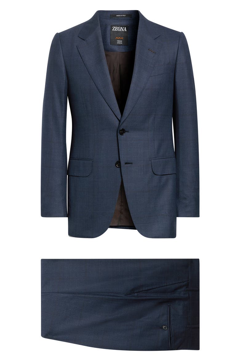 Two-Piece Wool Suit, Alternate, color, NAVY BLUE