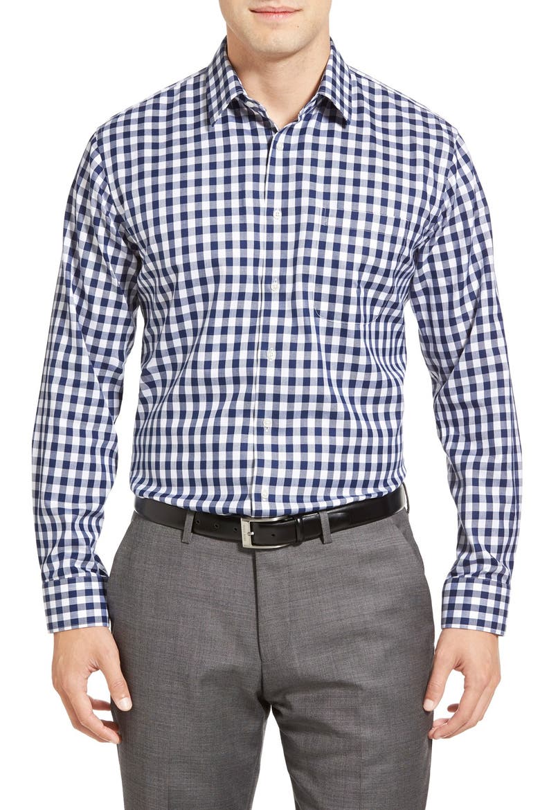 Nordstrom Smartcare™ Trim Fit Check Dress Shirt, Alternate, color, NAVY- PATRIOT