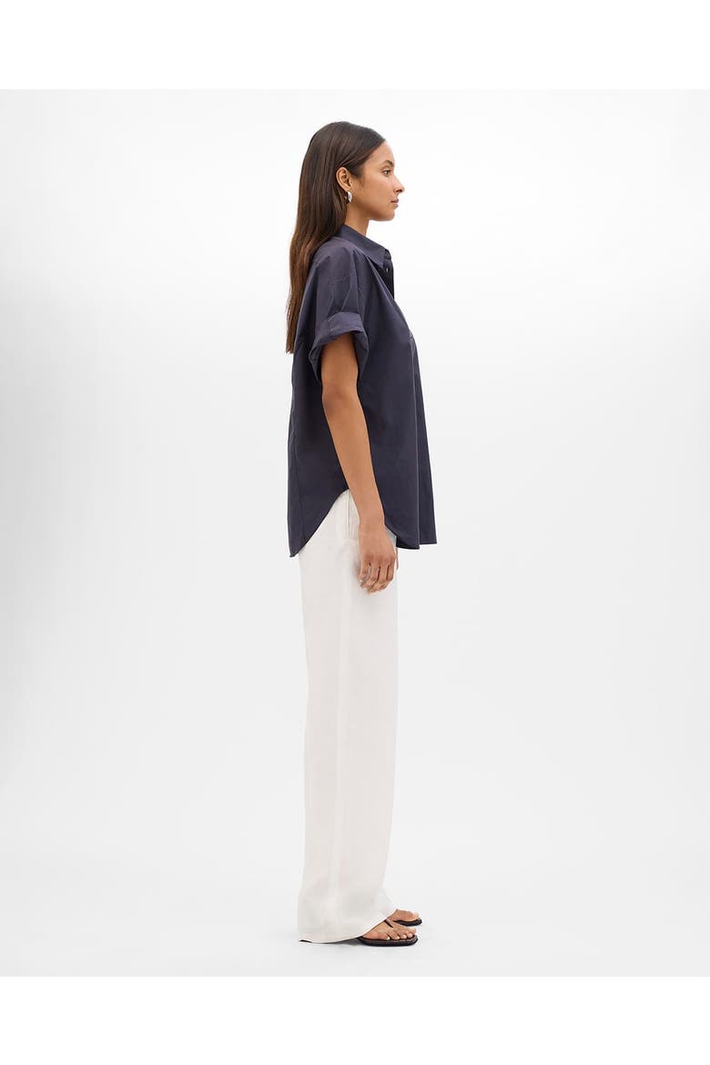 Poplin Short Sleeve Shirt, Alternate, color, Midnight