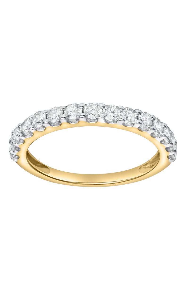 LuvMyJewelry Francesca 14K Gold Round Diamond Studded Half Eternity Band Ring - 0.5cts, Main, color, 14K Yellow Gold