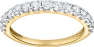 LuvMyJewelry Francesca 14K Gold Round Diamond Studded Half Eternity Band Ring - 0.5cts