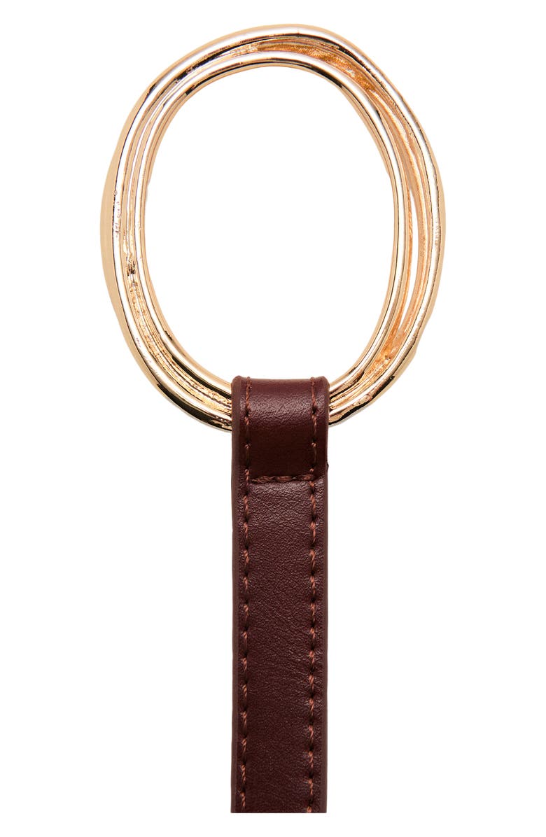MANGO Maxi Buckle Thin Faux Leather Belt, Alternate, color, 