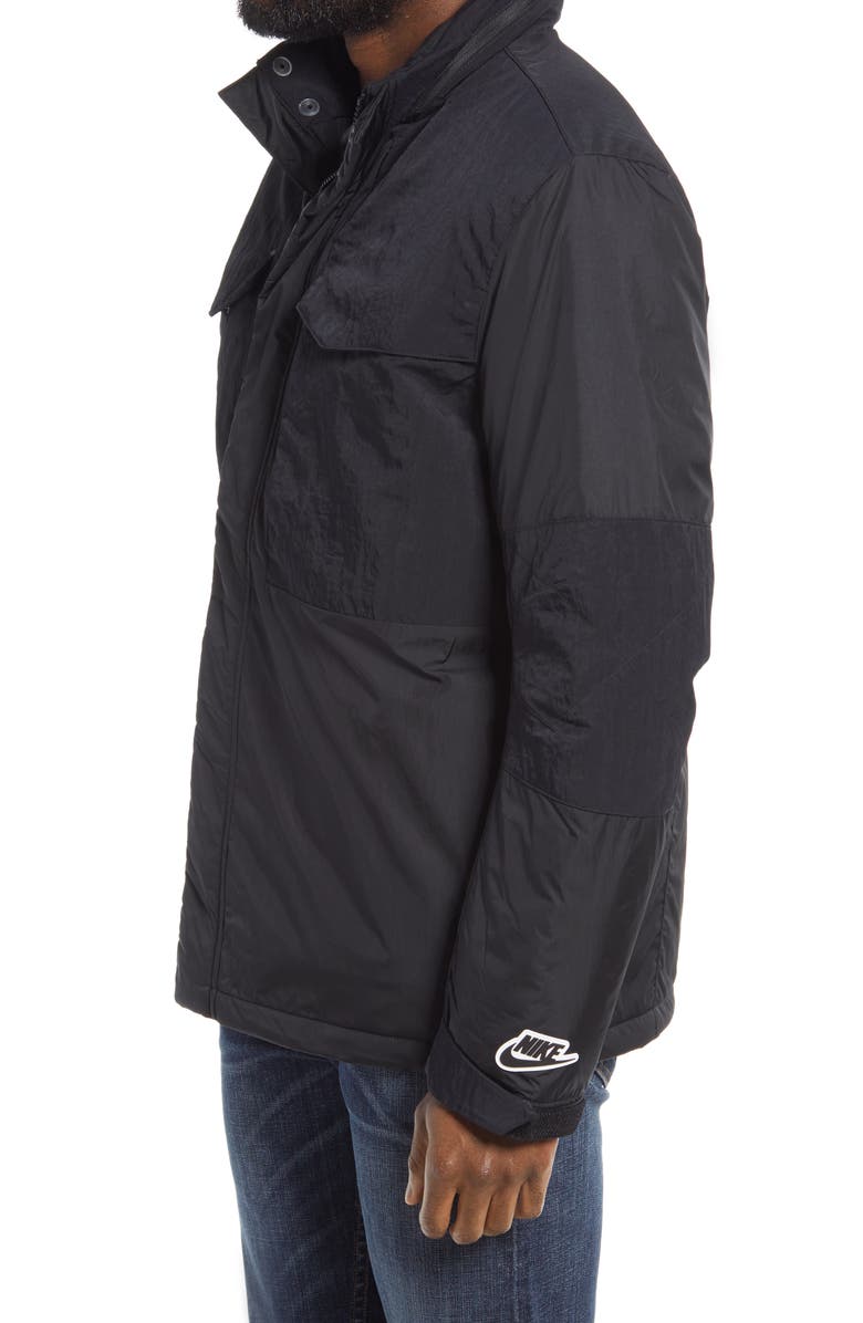 Nike Men's M65 Water Resistant Insulated Hooded Nylon Jacket, Alternate, color, 