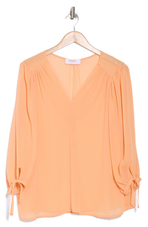 Renee C V-neck Tie Sleeve Top