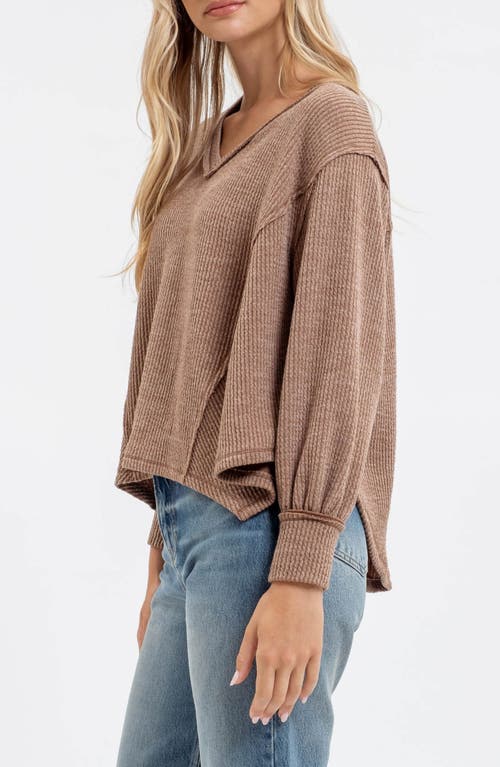 BLU PEPPER BLU PEPPER RIB KNIT LONG SLEEVE TOP