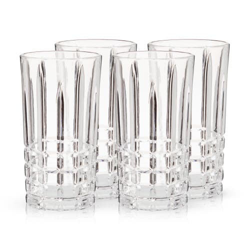 Viski Highland Crystal Highball Tumblers Set Of 4 In Clear